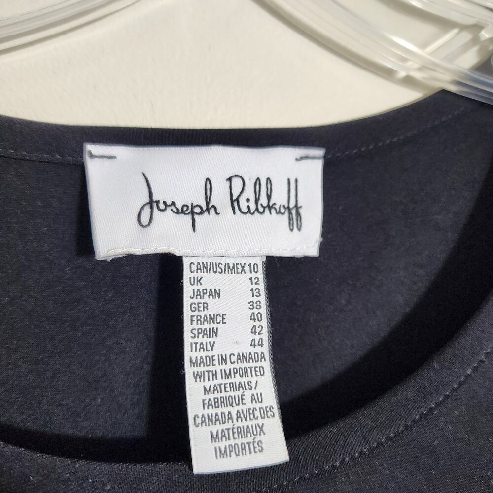 Joseph‎ Ribkoff tee style 201259 black keyhole 3/4 sleeve shirt woman's size 10 - Picture 3 of 8